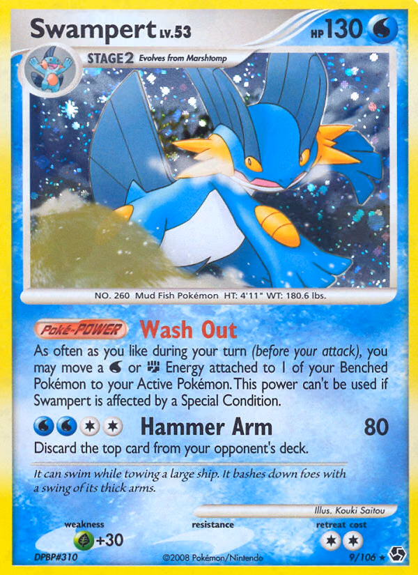 Swampert Pokemon card (9/106, Great Encounters)
