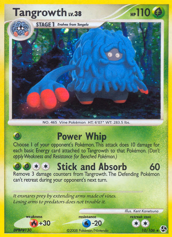 Tangrowth Pokemon card (10/106, Great Encounters)