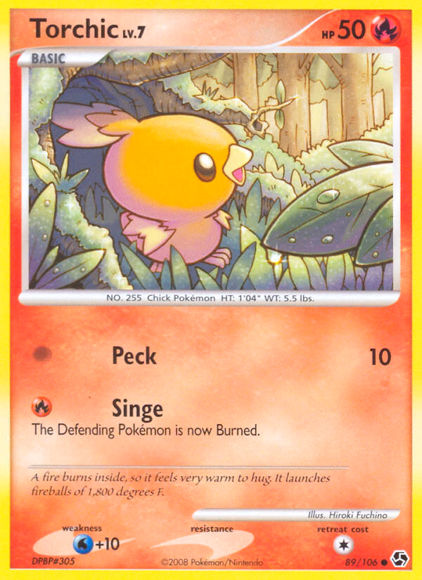 Torchic Pokemon card (89/106, Great Encounters)