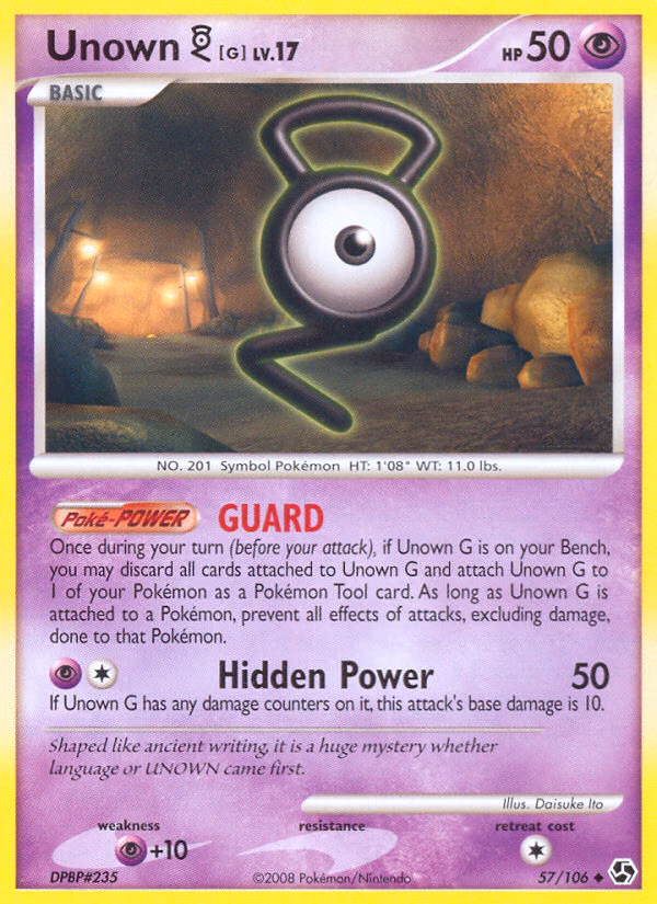 Unown [G] Pokemon card (57/106, Great Encounters)