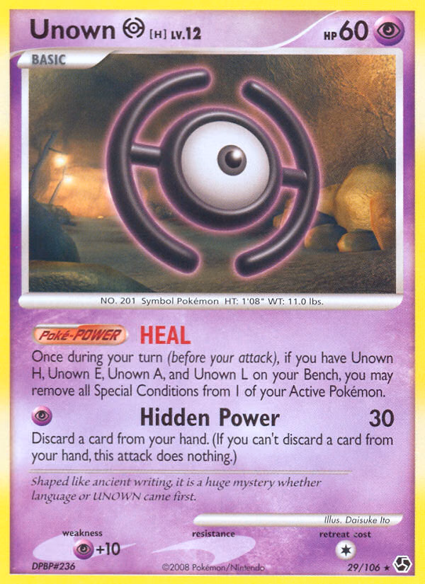 Unown [H] Pokemon card (29/106, Great Encounters)