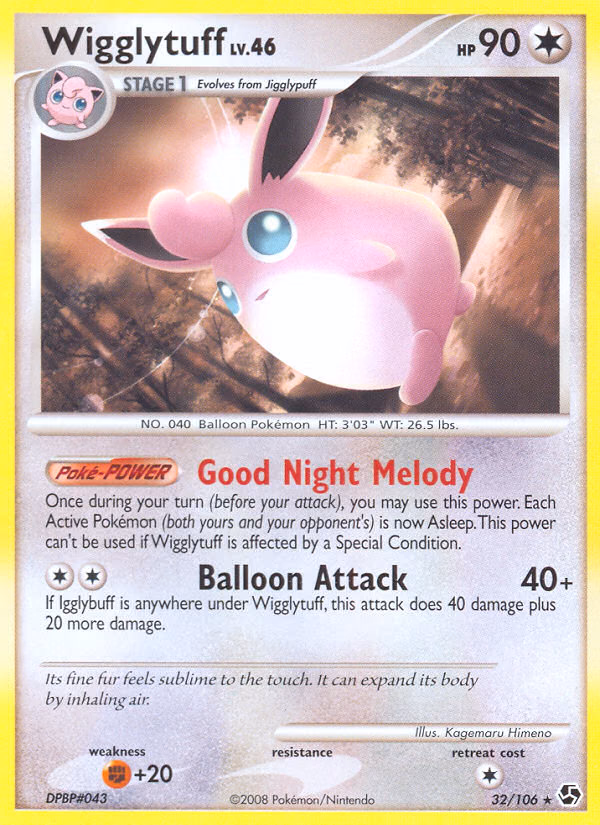 Wigglytuff Pokemon card (32/106, Great Encounters)