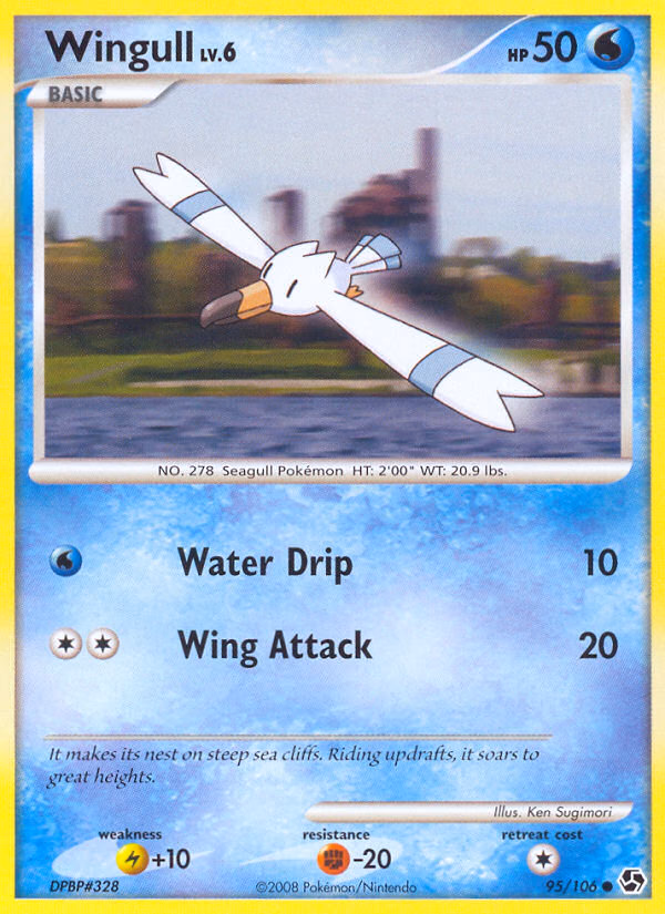 Wingull Pokemon card (95/106, Great Encounters)