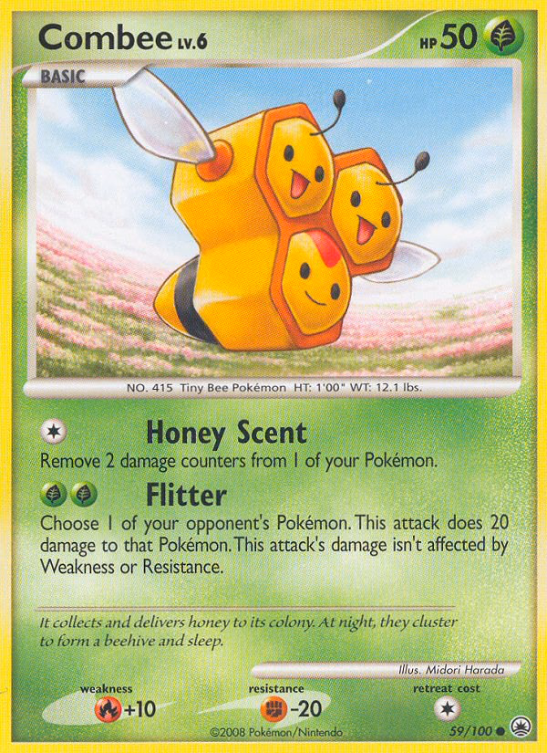 Combee Pokemon card (59/100, Majestic Dawn)