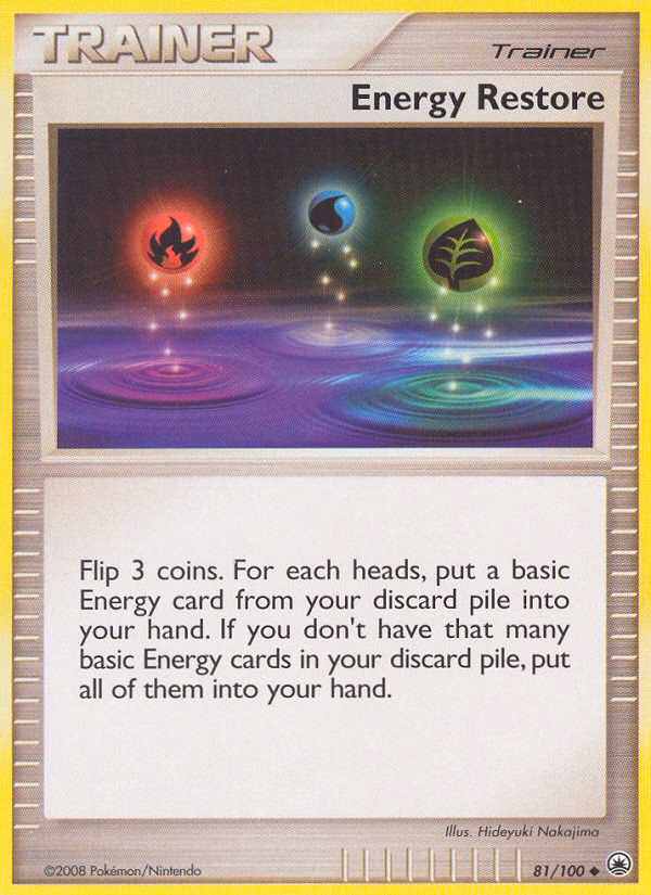 Energy Restore Pokemon card (81/100, Majestic Dawn)
