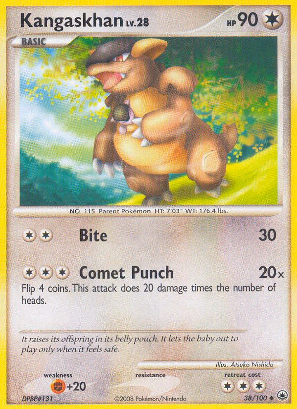 Kangaskhan Pokemon card (38/100, Majestic Dawn)