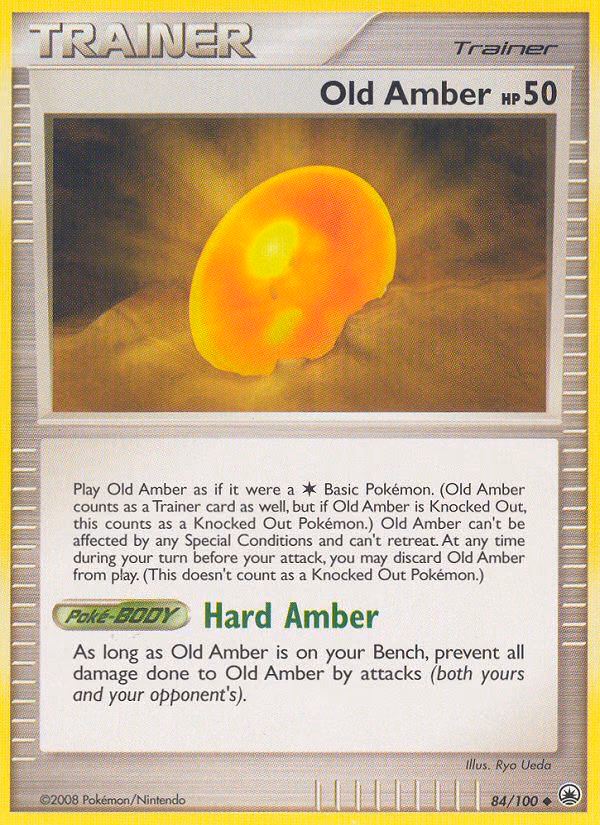 Old Amber Pokemon card (84/100, Majestic Dawn)