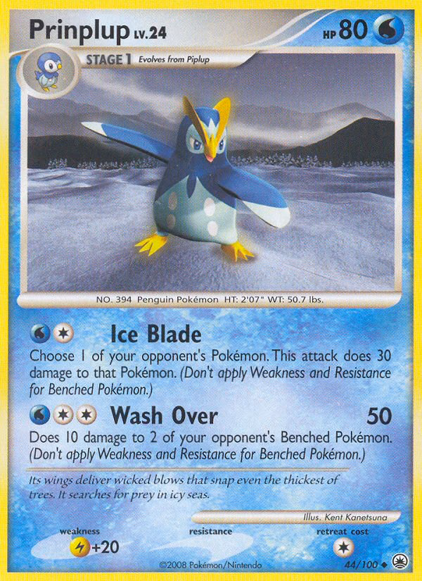 Prinplup Pokemon card (44/100, Majestic Dawn)