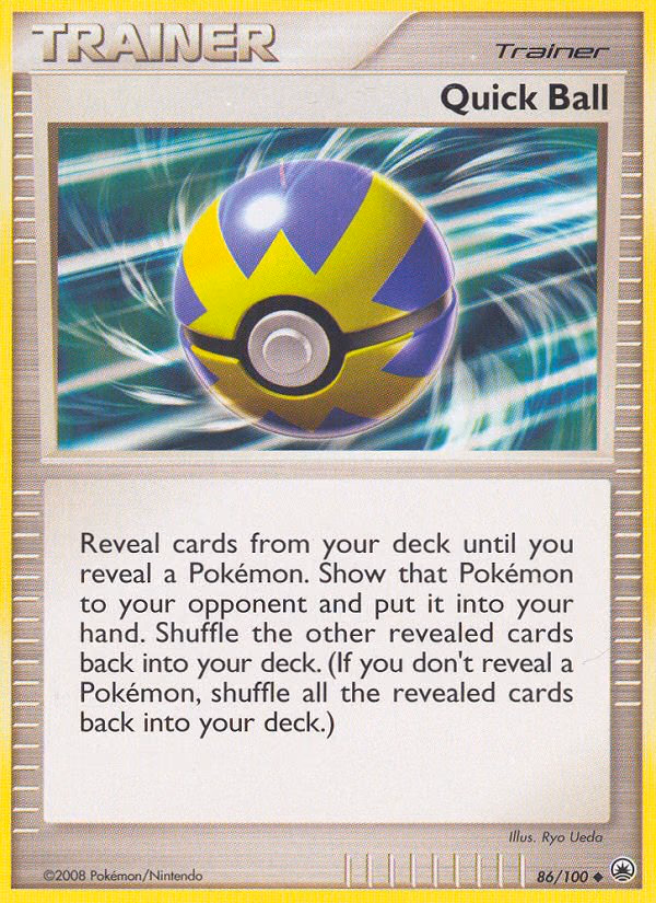 Quick Ball Pokemon card (86/100, Majestic Dawn)