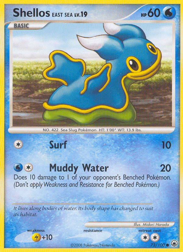 Shellos East Sea Pokemon card (73/100, Majestic Dawn)