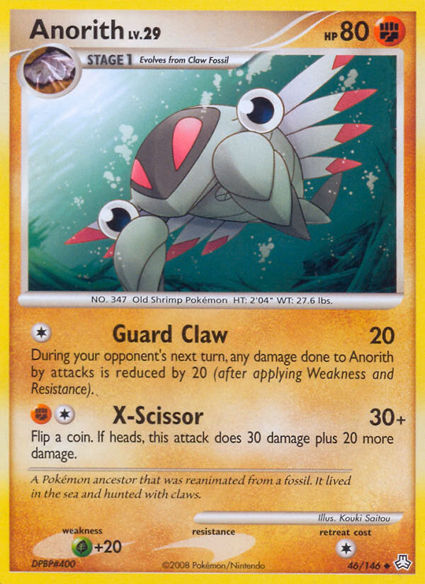 Anorith Pokemon card (46/146, Legends Awakened)