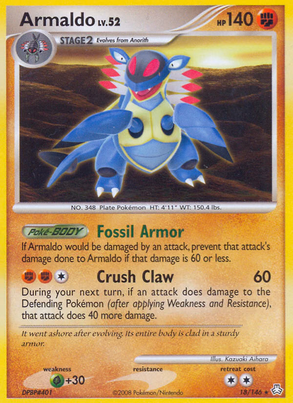 Armaldo Pokemon card (18/146, Legends Awakened)
