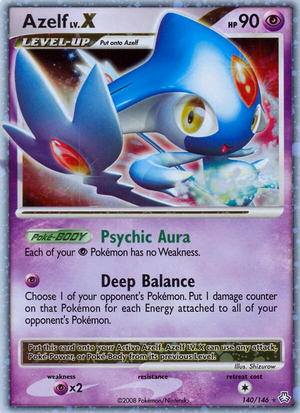 Azelf LV.X Pokemon card (140/146, Legends Awakened)