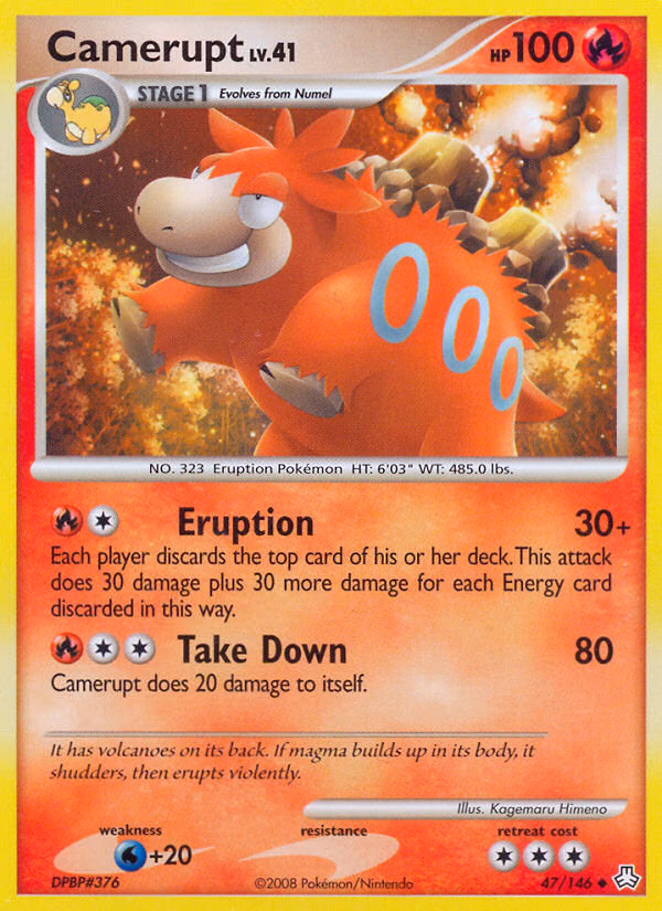 Camerupt Pokemon card (47/146, Legends Awakened)