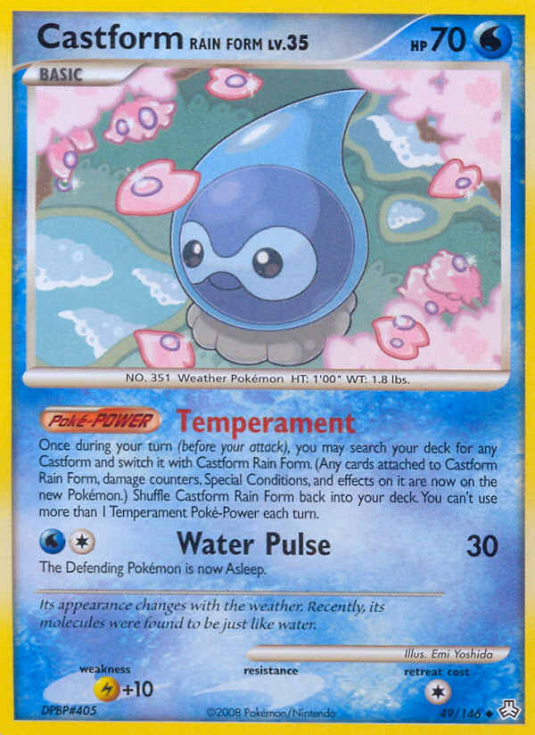 Castform Rain Form Pokemon card (49/146, Legends Awakened)