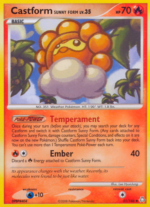 Castform Sunny Form Pokemon card (51/146, Legends Awakened)