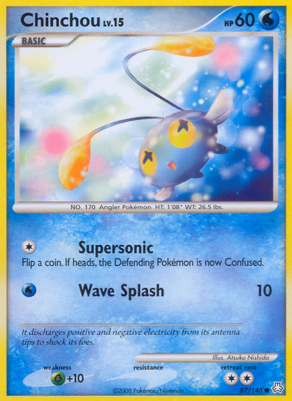 Chinchou Pokemon card (87/146, Legends Awakened)