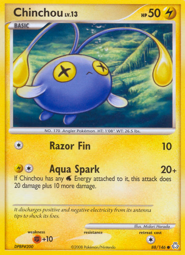 Chinchou Pokemon card (88/146, Legends Awakened)