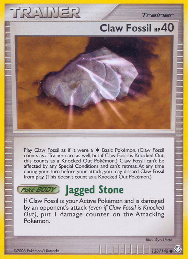 Claw Fossil Pokemon card (138/146, Legends Awakened)