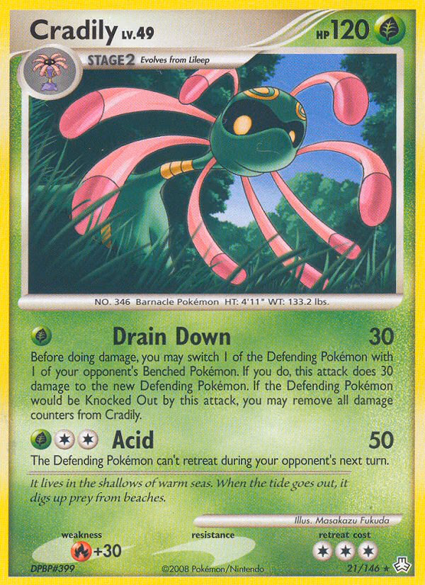Cradily Pokemon card (21/146, Legends Awakened)