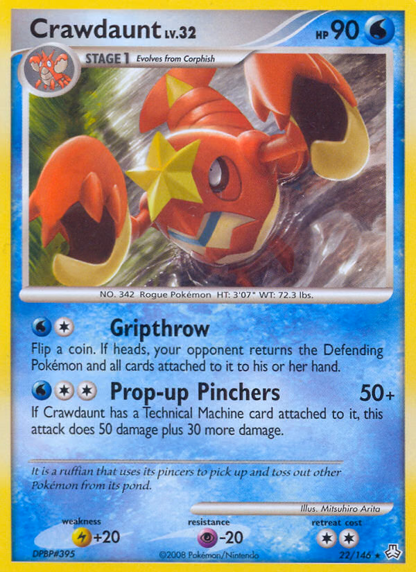 Crawdaunt Pokemon card (22/146, Legends Awakened)