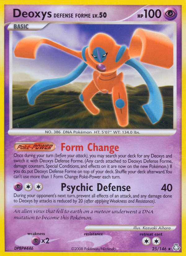 Deoxys Defense Forme Pokemon card (25/146, Legends Awakened)