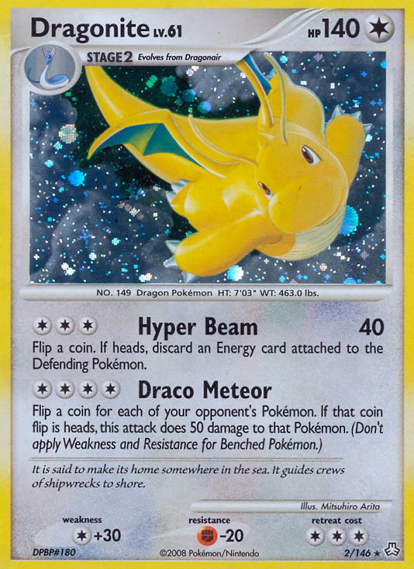 Dragonite Pokemon card (2/146, Legends Awakened)