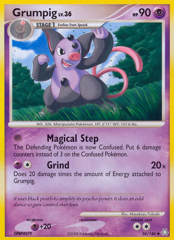 Grumpig Pokemon card (56/146, Legends Awakened)