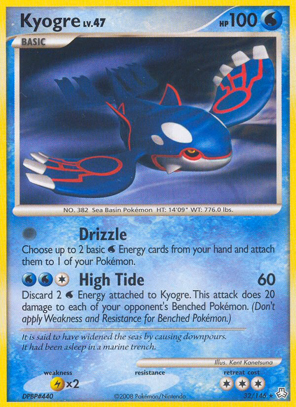 Kyogre Pokemon card (32/146, Legends Awakened)