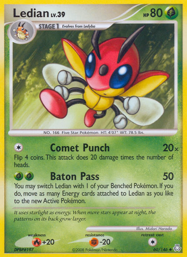 Ledian Pokemon card (60/146, Legends Awakened)