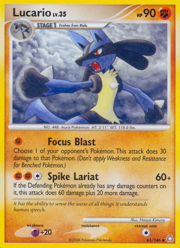 Lucario Pokemon card (61/146, Legends Awakened)