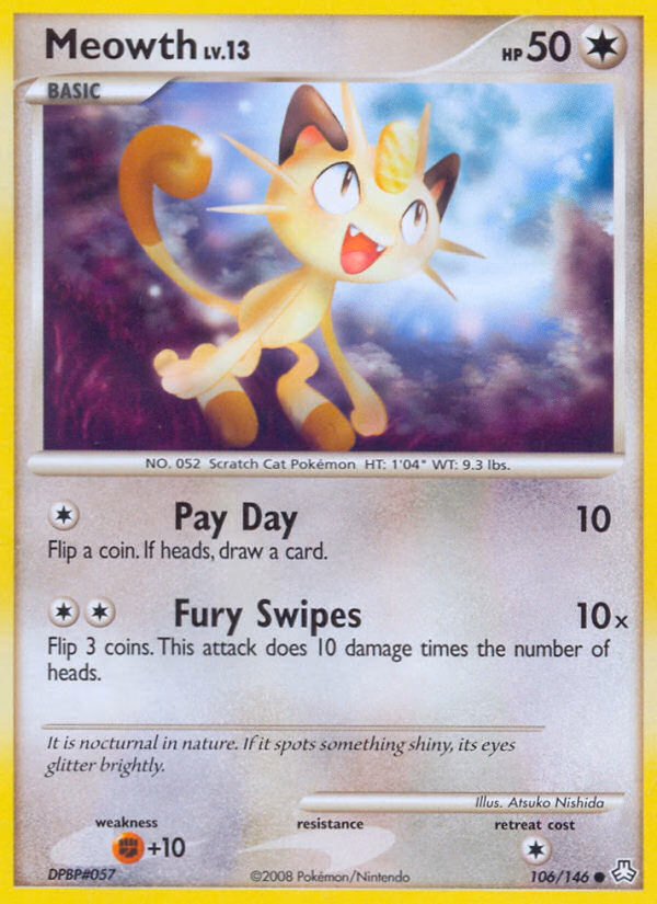 Meowth Pokemon card (106/146, Legends Awakened)