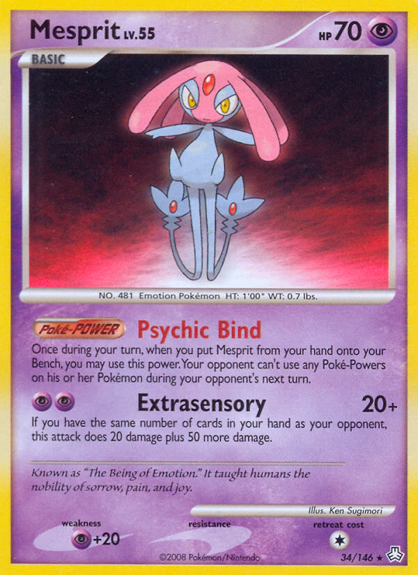 Mesprit Pokemon card (34/146, Legends Awakened)