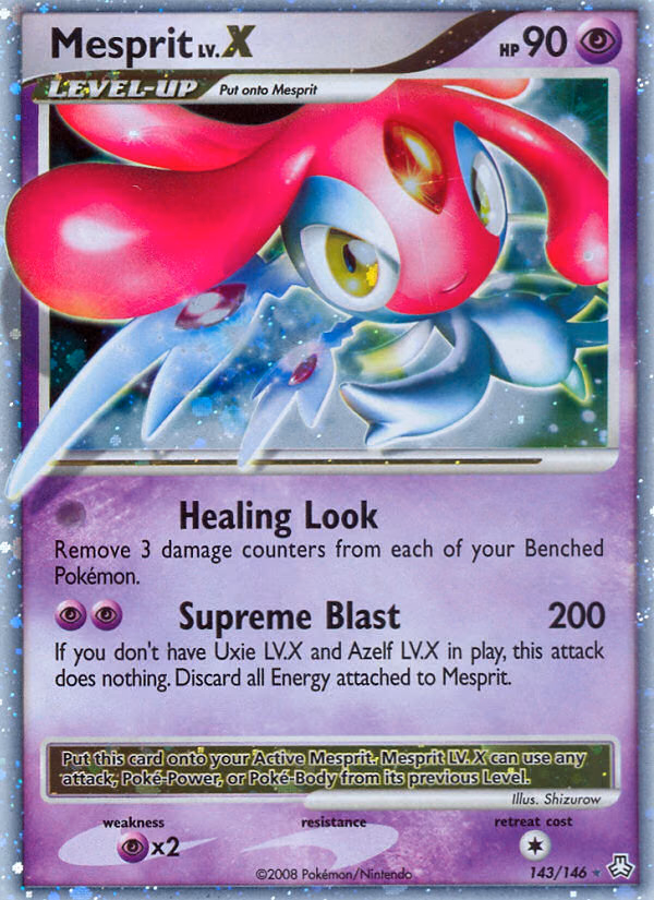 Mesprit LV.X Pokemon card (143/146, Legends Awakened)
