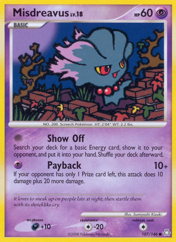 Misdreavus Pokemon card (107/146, Legends Awakened)