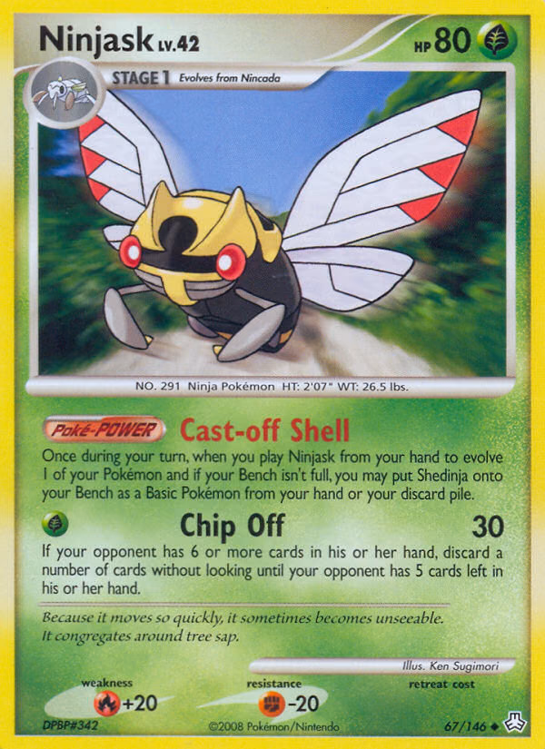 Ninjask Pokemon card (67/146, Legends Awakened)