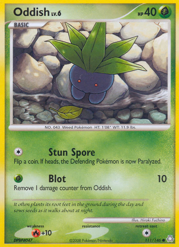 Oddish Pokemon card (111/146, Legends Awakened)