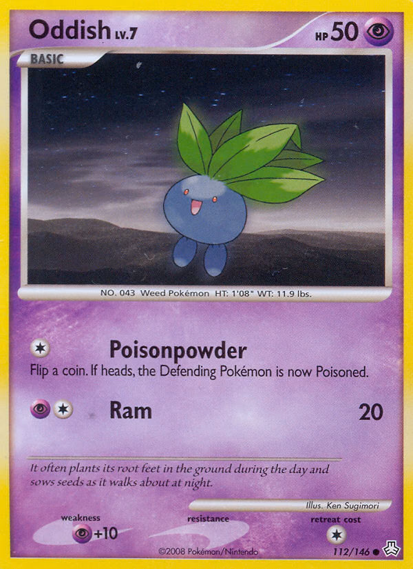 Oddish Pokemon card (112/146, Legends Awakened)