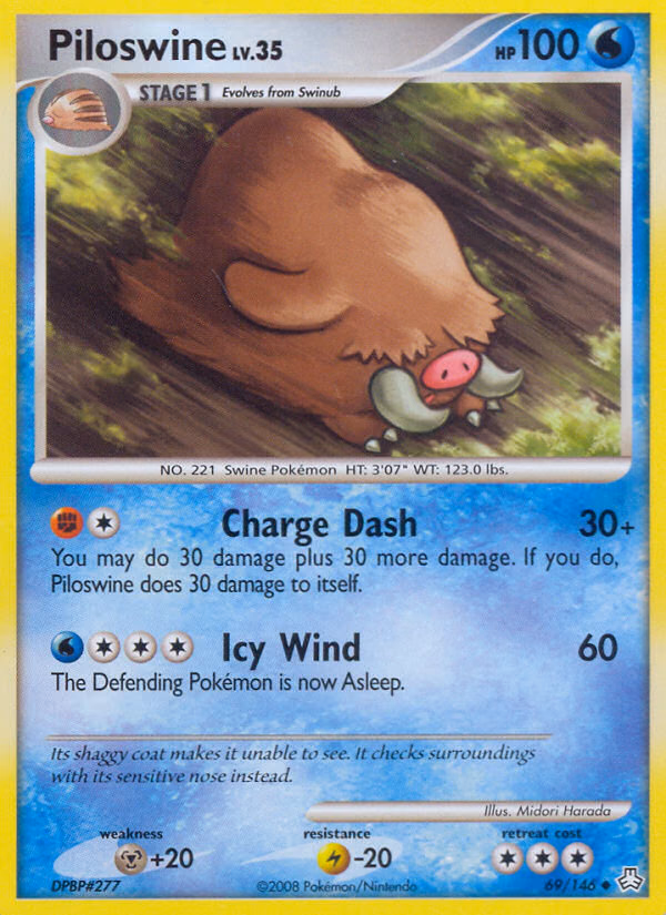 Piloswine Pokemon card (69/146, Legends Awakened)