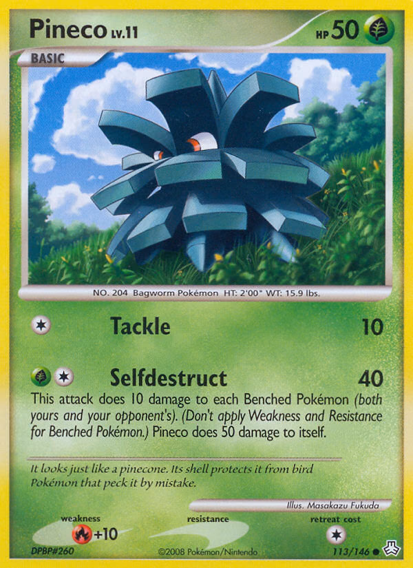 Pineco Pokemon card (113/146, Legends Awakened)