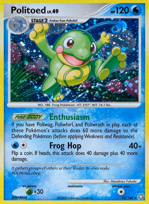 Politoed Pokemon card (12/146, Legends Awakened)