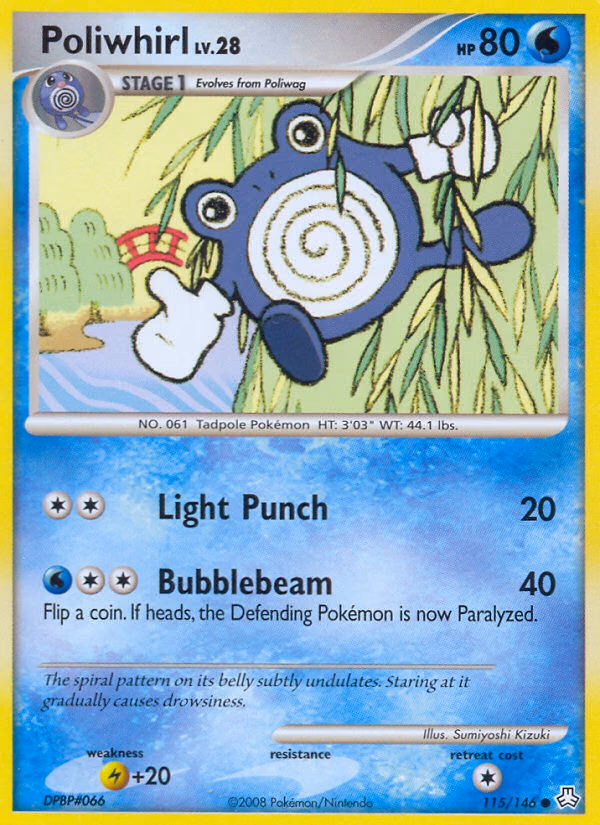 Poliwhirl Pokemon card (115/146, Legends Awakened)
