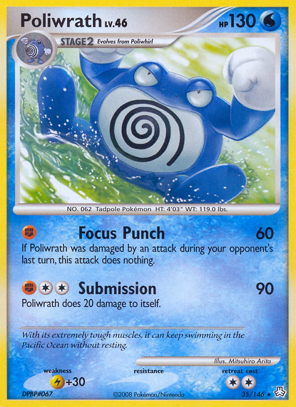Poliwrath Pokemon card (35/146, Legends Awakened)