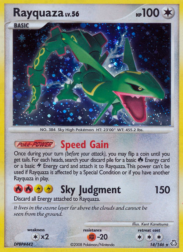 Rayquaza Pokemon card (14/146, Legends Awakened)