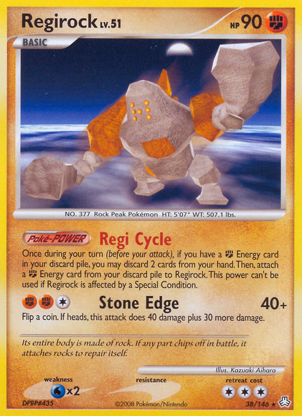 Regirock Pokemon card (38/146, Legends Awakened)
