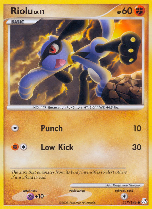 Riolu Pokemon card (117/146, Legends Awakened)
