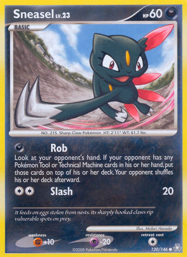 Sneasel Pokemon card (120/146, Legends Awakened)