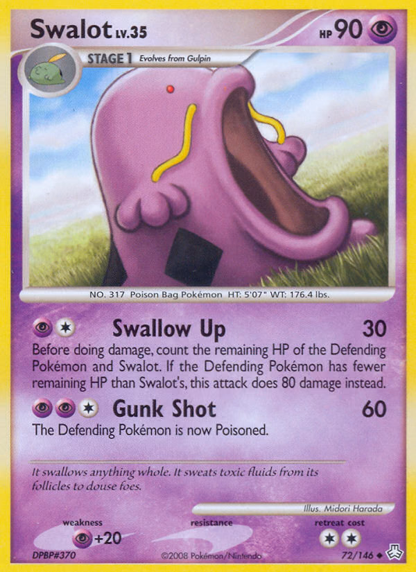 Swalot Pokemon card (72/146, Legends Awakened)