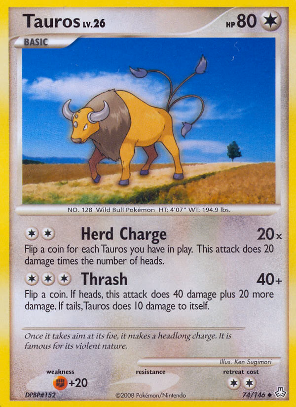 Tauros Pokemon card (74/146, Legends Awakened)