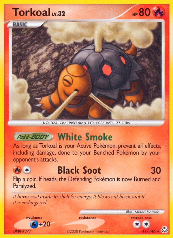 Torkoal Pokemon card (41/146, Legends Awakened)